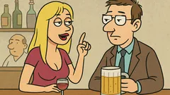 Виц: Блондинка в бара среща инженер