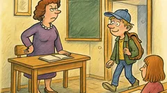 Виц: В час влиза закъснял ученик