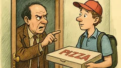 Виц: Студент носи пица на професор