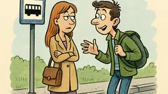 Виц: Студент заговаря колежка на спирката