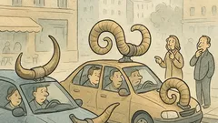 Виц: Гледам коли с монтирани рога...