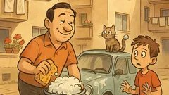 Виц: Хванах съседче да пише „Измий ме“