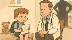 Виц: Първокласник влиза при училищния лекар