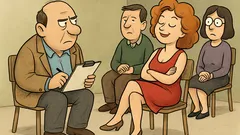 Виц: От месец ходя на групова терапия