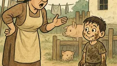 Виц: Иванчо се изцапа и майка му