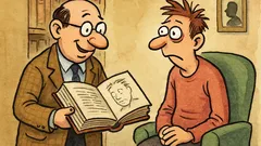 Виц: Прелиствам учебник по клинична психология...