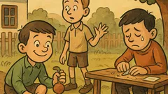 Виц: Ученик копае в градината…