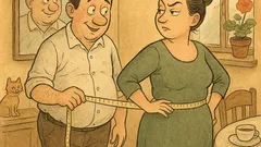 Виц: Той ми вика: „Май си напълняла?“