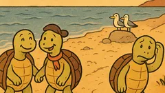 Виц: Две костенурки се разхождат влюбено