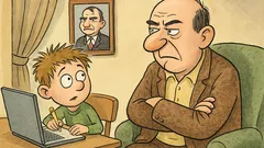 Виц: Тате, помогни ми да напиша съчинение!