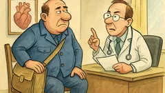 Виц: Пощальон отива при кардиолог