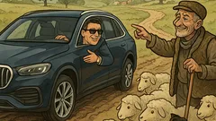 Виц: Луксозен джип по черен път…