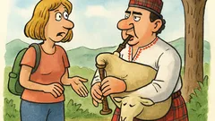 Виц: Немска туристка към наш гайдар...