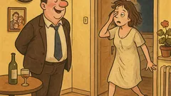 Виц: Пиян мъж носи рози вкъщи