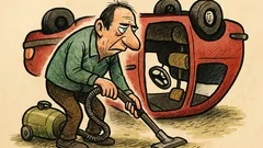 Виц: Преди да се кача, прахосмуча колата