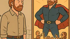 Виц: Чък Норис се поглежда в огледалото...