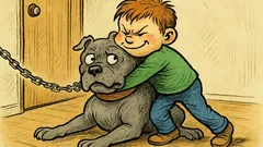 Виц: Да оставиш дете с питбул...