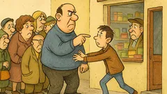 Виц: Дълга опашка пред бакалия