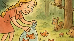 Виц: Блондинка пуска рибки в гората...