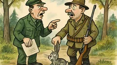 Виц: Горският: Не знаете ли, че ловът...