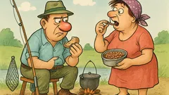 Виц: Жена отишла с мъжа си на риболов