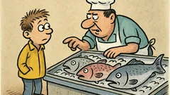 Виц: Момче, избра ли си рибата?