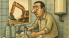 Виц: Когато чуеш багер навън...